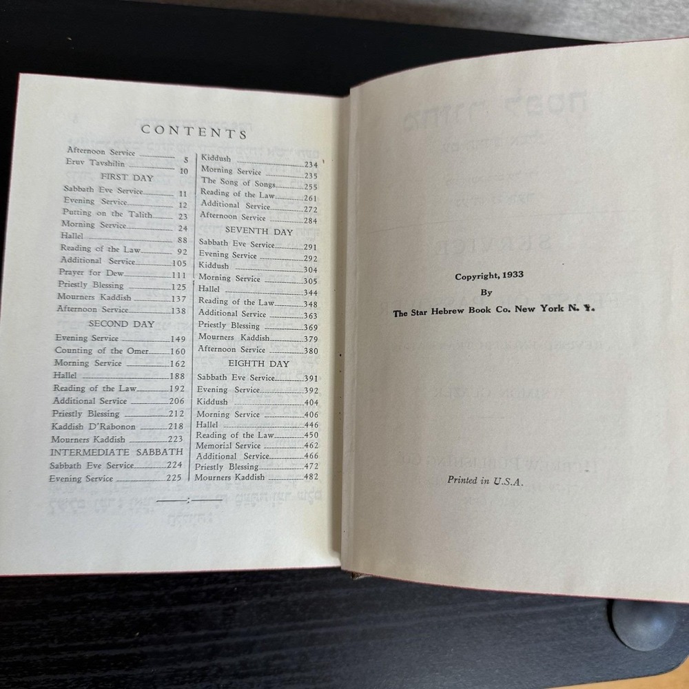 Vintage Passover Mahzor Book Simon Glazer Hebrew Publishing Co NY Jewish Prayer - Picture 7 of 8